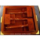 Paduak Wood Set Of Three Gavels in Presentation Box